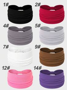 1件女士宽弹力打结发带，纯色头饰，适合日常时尚休闲、健身、秋冬季发带、发饰，适合女士度假装扮，优雅围巾，柔软头巾