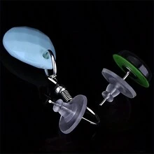100 Miếng Chống trượt Silicone Hoa tai , Trong suốt Cao su Tai phích cắm , Phụ kiện trang sức - Nhiều màu - Xem 2