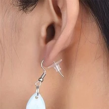 100 Miếng Chống trượt Silicone Hoa tai , Trong suốt Cao su Tai phích cắm , Phụ kiện trang sức - Nhiều màu - Xem 3