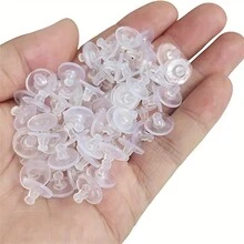 100 Miếng Chống trượt Silicone Hoa tai , Trong suốt Cao su Tai phích cắm , Phụ kiện trang sức - Nhiều màu - Xem 1