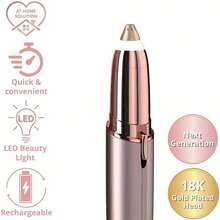 無痛無毛女用刮毛設備,可充電修眉修髮器-面部和鼻毛精確刮除工具,瞬間和無痛刮毛,旅行禮物 - 玫瑰金 - 查看 7