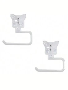 2 件/套蝴蝶設計毛巾鉤環,奢華風格浴室壁掛式毛巾架,無鑽清潔布架,浴室配件 - 彩色 - 查看 8