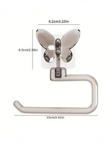 2 件/套蝴蝶設計毛巾鉤環,奢華風格浴室壁掛式毛巾架,無鑽清潔布架,浴室配件 - 彩色 - 查看 5