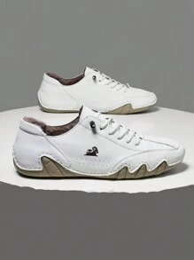 Men's Snow Shoes Plush Winter Warm Shoes Fashion Daily Casual Light Soft Solid Color Round Toe Light Lacing Flat Loafers Retro Fashion Casual Men's Daily Travel Commute To Work Spring Winter Autumn PU Leather Trainers Winter Shoes Men Men Casual Shoes Simple Holiday Academy Daily Travel Street Men White Sneakers Men