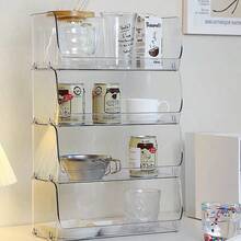 杯架收納架大容量透明家用茶杯水杯咖啡收納架壓克力桌上杯茶包收納盒可堆疊 - 無色 - 查看 9