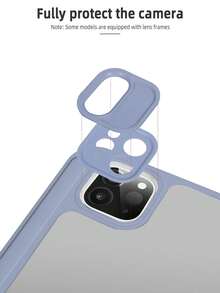 1pc Acrylic Skin-Touch Fabric Anti-Bending Back Cover Tablet Protective Case, Compatible With Ipad Mini 6/Air/Air2/10.2/10.5/10.9/11/12.9/10th - Dusty Purple - View 7