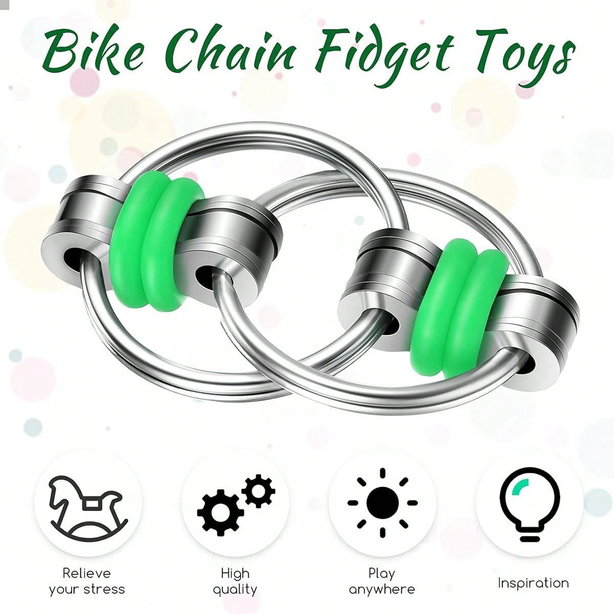 RHQFDM 2 Pieces Infinity Flip Chain Flippy Chain Game Set Fidget Flippy Chain Steel Toy Stress Relief Chain Toy Fidget Game For Stress Relief Bicycle