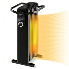 1500W Electric Space Heater Oil Filled Radiator Heater With Foldable Rack - Black - View 4