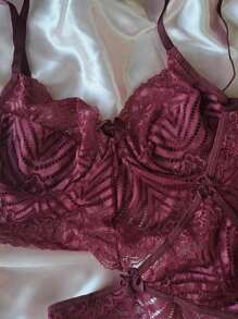 Women Sexy Lingerie Sets - Màu Đỏ Sâu - Xem 2