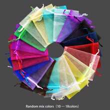 50入組(4種尺寸)透明烏紗禮品袋,配帶抽繩,適用於聖誕糖果包裝、珠寶收納、項鍊和耳環陳列,小袋,7x9cm/9x12cm/10x15cm/13*18cm - 10*15cm - 查看 23