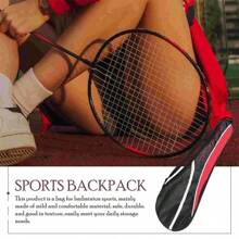 1pc Badminton Bag Racket Cover Racquet Shoulder Tennis Case Bags Pouch Storage Holder Kit Set Oxford Organizing Cloth Supply - Black - View 7
