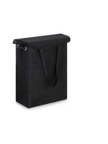 窄條紋洗衣籃,45 公升折疊髒衣籃,臥室收納籃 - 黑色 - 查看 1