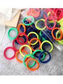 20入組女性基本髮帶,4cm簡單純色彈性髮圈,髮飾品 - 彩色 - 查看 1