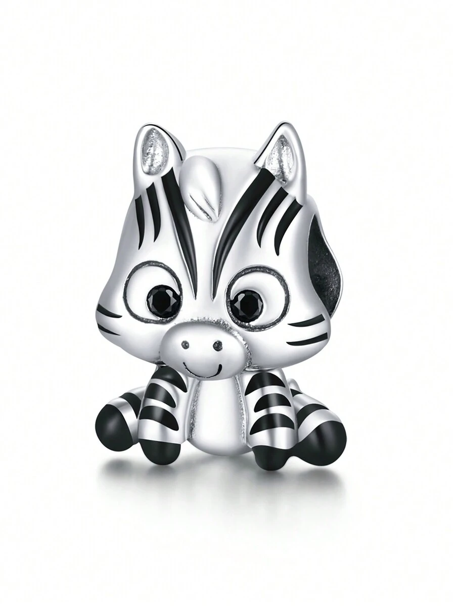 ESBERRY Cubic Zirconia Decor Zebra Design Silver DIY Pendant - Silver - View 1