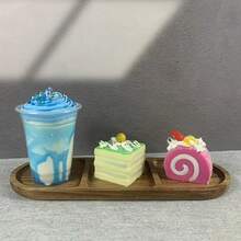 1入木質托盤,適用於早餐、甜點、麵包、小吃、壽司、珠寶,多功能盤 - 黃色 - 查看 8