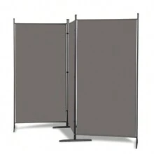 FCH 6FT Trifold 130g Polyester Fabric Plastic Foot Carbon Steel Frame Foldable Screen Gray/Brown - Grey - View 7