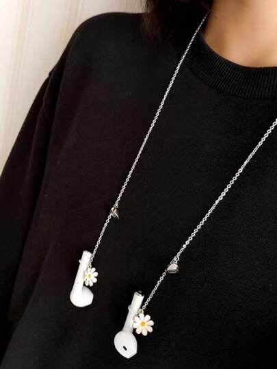 Phone Holder Earphones Pendant, Anti-Lost Magnetic Choker Necklace For Unisex, Compatible With Airpods, Astronaut & Space Man Cartoon Design, Anti-Fall Artifact