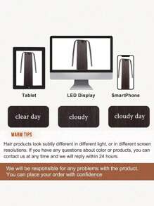 14in/18in/22in Synthetic Fiber Drawstring Ponytail Clip-On Wig, Suitable For Women To Wear On Christmas And Halloween - Coffee Brown - View 10