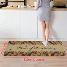 1pc Floral Printed Linen Kitchen Mat, With Modern Simple Style, Quick Drying, Non-Slip, Suitable For Kitchen Sink, Bathroom And Laundry Room (Please Choose The Right Size And Pattern) - Multicolor - View 8