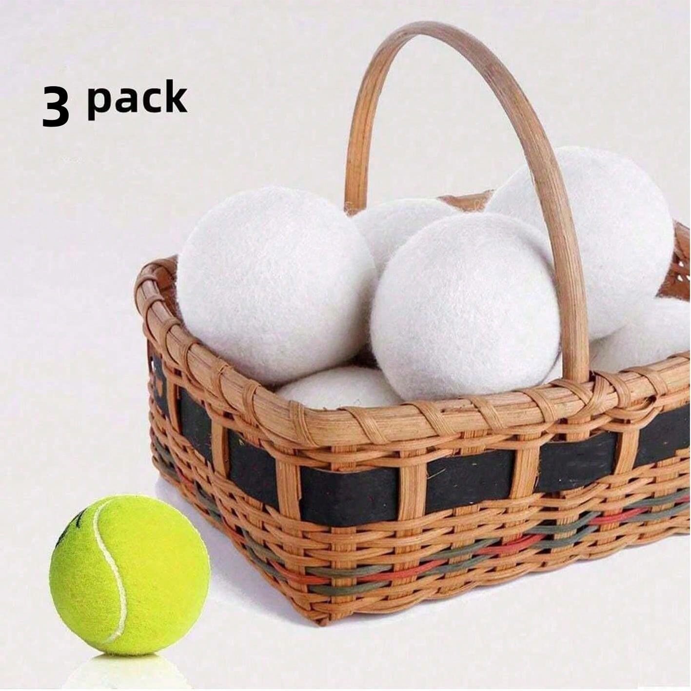 3pcs Xl, 3 Inches Laundry Wool Dryer Balls Reusable AntiStatic Drying Balls, Reduces Wrinkles