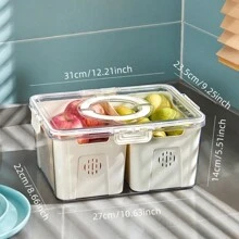 冰箱收納盒用於廚房蔬菜和食物保存 - 透明 - 查看 3