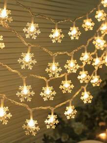 Guirlande Lumineuse Flocon De Neige 1.5m/10 Led, 3m/20 Led, 6m/40 Led, Décoration De Noël