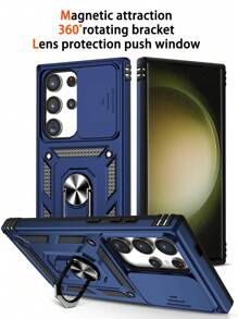 新品军用级防震手机壳带磁环支架系列，高品质工艺，兼容 Apple 11/12/13/14/15 Pro Max、三星、OPPO、Vivo、Redmi Note 11/12 Pro - 藍色 - 查看 1