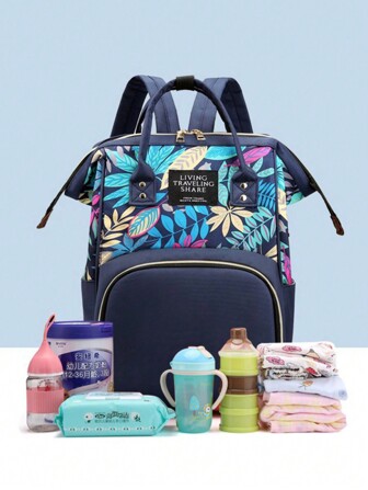 Mochila multifuncional para pañales de moda, multifunción y gran capacidad