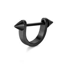 1件黑色歐美新時尚珠寶體穿半圓形耳環u形貼胸環 - 黑色 - 查看 1