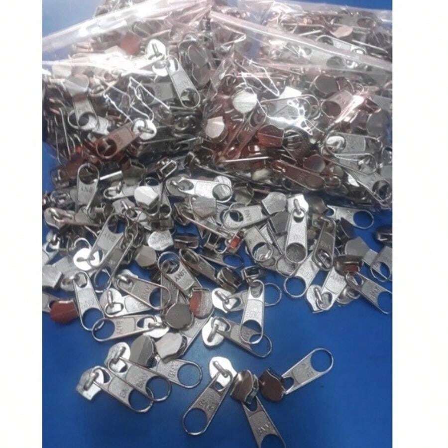 Cursor Para Zíper De Nylon Número 5 Prata 100 Unidades - Prata - Visão 1