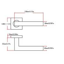 1set European Standard Square Shaped Stainless Steel Indoor Door Handle - Light Grey - View 5