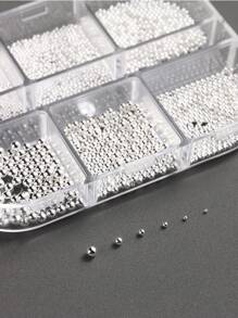 6颗金属鱼子酱珠吊坠，迷你鱼子酱珠水晶美甲装饰DIY美甲饰品配件美甲用品 - 彩色 - 查看 4