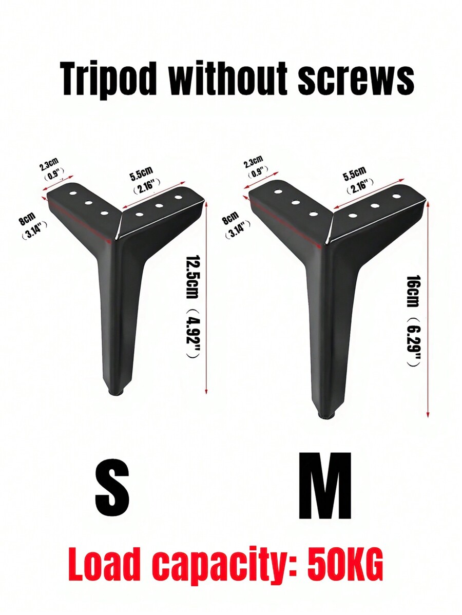 1pc Modern Sofa Table Chair Leg Support, EasyToInstall Triangle Black