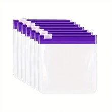 7PCS Portable Pill Pouch Bags With Slide Lock Zippered Reusable Pill Pouch Set - Purple - View 3