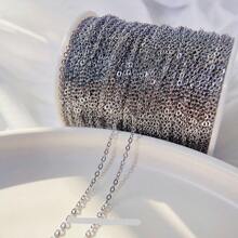 100cm Diy Chain 304 Stainless Steel Square Wire Cross Chain Titanium Steel Flattened O-Shaped Chain Necklace Bracelet Glasses Chain Accessories - steel color - View 11