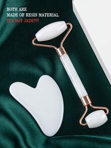 1入組白色刮痧套裝樹脂工具臉部護膚面部身體針灸緩解肌肉緊張減少浮腫節日禮物刮痧工具 - 白色 - 查看 3