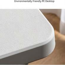 Mesa plegable portátil para interiores y exteriores, escritorio plegable con asa de transporte, altura ajustable para Picnic, fiesta y acampada - Blanco - Ver 3