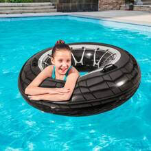Salvavidas Flotador Llanta Rueda Dona 1.19 mts diámetro Inflables Flotador para Piscina - Negro - Ver 4