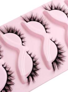 貓眼假睫毛3d天然假睫毛蓬鬆柔軟十字交叉5對漫畫假睫毛輕飄自然睫毛延伸套裝 - 眼尾拉長款 - 查看 6