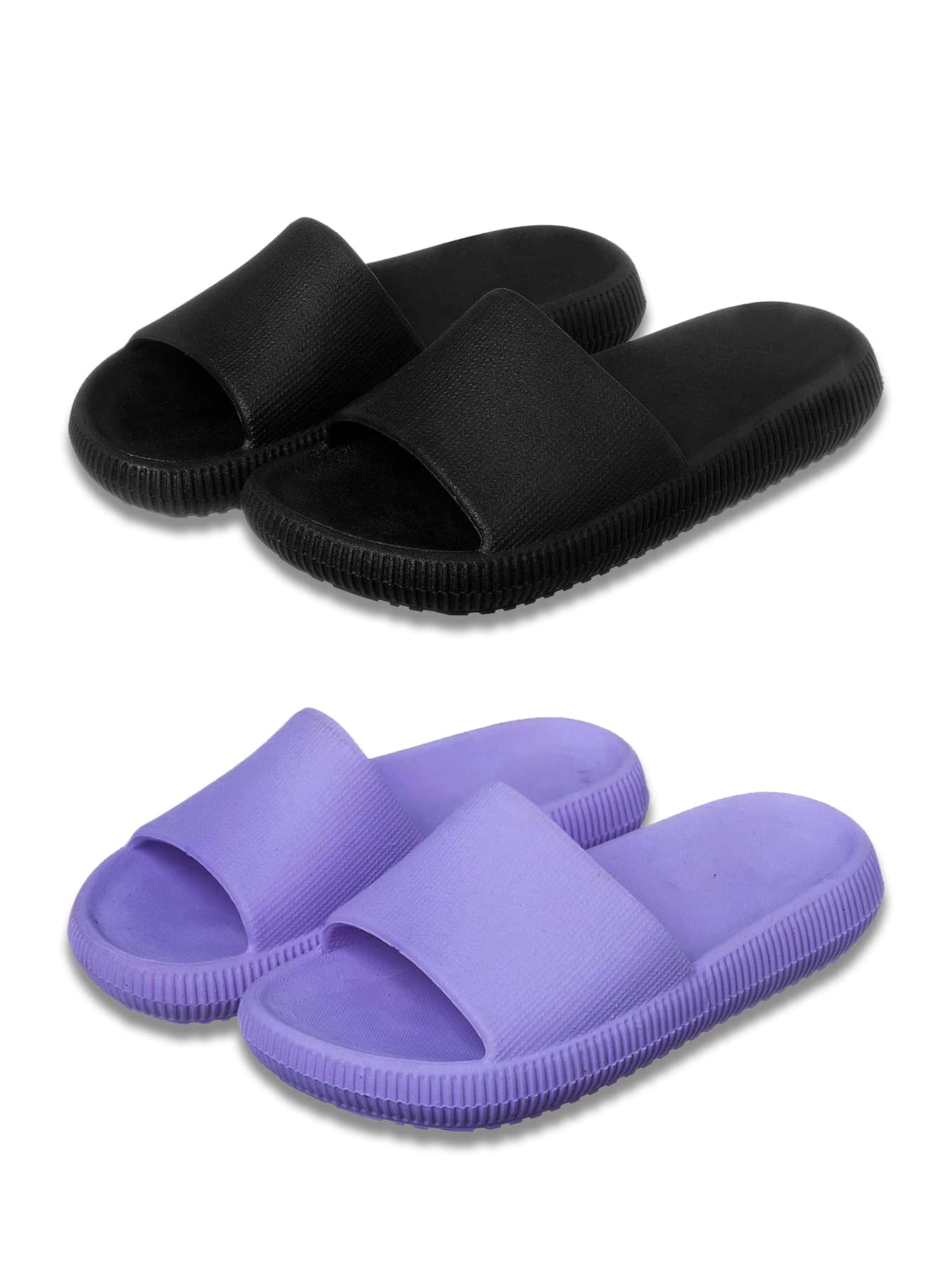 Women Flip-Flops - Negro/Lila - Ver 1