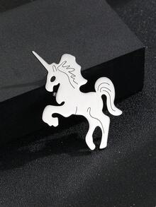 MESTILO 1pc Stainless Steel Cold Style Animal Snake Rose Feather Motorcycle Brooch Suitable For Men And Women Daily Wear - Silver - View 17