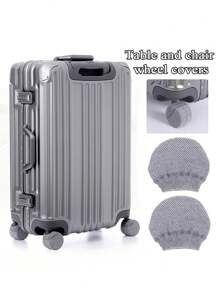 4Pcs Elastic Suitcase Wheel Protection Cover Table And Chair Foot Cover, Pure Salad Bar Case Wheel Protection Cover Wear-Resistant Shock-Absorbing Anti-Skid Mute Wheel Cover Chair Cover, Suitcase Wheel Cover Table And Chair Wheel Cover Table And Chair Mute Cover Dust-Proof Wheel Cover Anti-Dust Office Chair Wheel Mute Cover, Travel Accessories Table And Chair Anti-Skid Cover - Grey - View 2