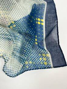 韓國新款秋冬風格的藍色格紋圍巾,保暖時尚舒適柔軟的外出配件 - 藍色 - 查看 4