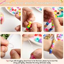 2盒小馬珠手鍊製作套件,含字母珠、彩虹珠、塑料珠等,大小為6 X 9mm,48種顏色大孔珠子套餐,diy手工藝品、耳環等禮物適合初學者或少女 - 彩色 - 查看 5