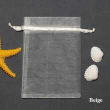 50入組(4種尺寸)透明烏紗禮品袋,配帶抽繩,適用於聖誕糖果包裝、珠寶收納、項鍊和耳環陳列,小袋,7x9cm/9x12cm/10x15cm/13*18cm - 10*15cm - 查看 20