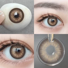 EYESHARE 1 pereche lentile de contact colorate Hema gri cu diametru mare pentru mărirea ochilor și înlocuire naturală anuală, potrivite pentru întâlniri sau purtare zilnică, lentile colorate albastre pentru costum de Halloween, cosplay