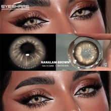 EYESHARE 1 pereche lentile de contact colorate Hema gri cu diametru mare pentru mărirea ochilor și înlocuire naturală anuală, potrivite pentru întâlniri sau purtare zilnică, lentile colorate albastre pentru costum de Halloween, cosplay