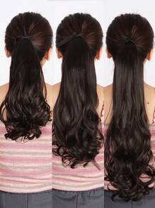 14in/18in/22in Synthetic Fiber Drawstring Ponytail Clip-On Wig, Suitable For Women To Wear On Christmas And Halloween - Coffee Brown - View 7