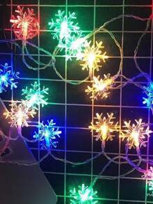 Guirlande Lumineuse Flocon De Neige 1.5m/10 Led, 3m/20 Led, 6m/40 Led, Décoration De Noël
