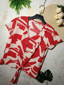 Women Blouses - Red - View 2